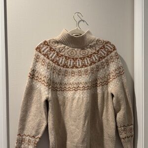 Cupcakes & Cashmere Beige and Brown Knit Sweater